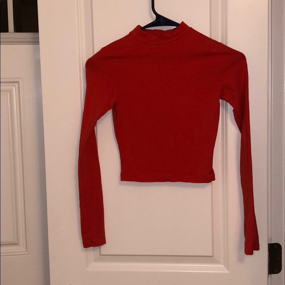 💥ASOS DESIGN turtleneck crop top with long sleeve